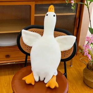 Grande cuscino peluche oca bianca carino morbido animale di peluche per dormire e decorare