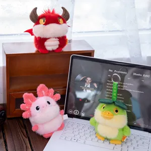 Lot de trois mignonnes peluches monstres de dessin animé pour décoration