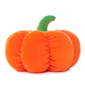 Soft orange pumpkin plush toy pillow for Halloween home decor and comfy festive gifts