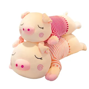 Süßes gestreiftes Schweine-Plüschkissen, weiches Stofftier als Valentinstagsgeschenk