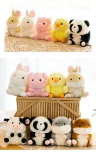 Simpatico peluche animale rotondo portachiavi bambola morbida soffice regalo per bambini