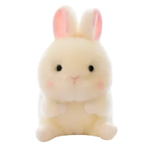 Simpatico coniglio in peluche rotondo animale farcito portachiavi soffice bambola regalo bimbi