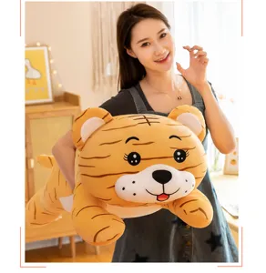 Lindo cojín de felpa de tigre regordete, muñeca suave para regalo de cumpleaños infantil.
