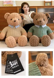 Orsacchiotto di peluche morbido dolce bambola con maglione lavorato a maglia regalo per bambini.