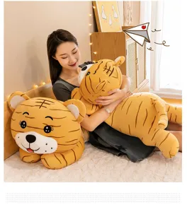 Lindo almohada de felpa de tigre suave animal de peluche juguete regalo para niños