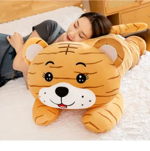 Lindo cojín de felpa de tigre gigante animal de peluche largo muñeca suave para regalo de niños