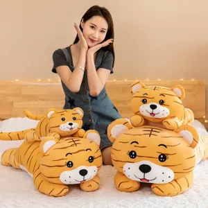 Lindo cojín de felpa de tigre regordete muñeca de peluche regalo de cumpleaños niños