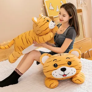 Lindo cojín de peluche de tigre rechoncho, muñeca suave, regalo de cumpleaños perfecto.