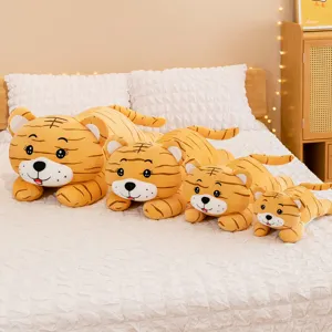 Lindo cojín de peluche de tigre regordete juguete suave regalo de cumpleaños muñeca
