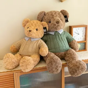 Orsetto di Peluche Animale di Peluche Con Maglione di Maglia Morbido Cuscino Bambola per Bambini Ragazze Regalo di Compleanno Decorazione per la Casa