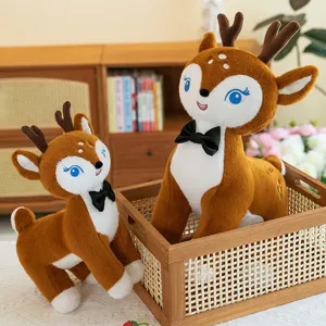 Simpatici peluche a forma di cervo sika con papillon per regali di compleanno