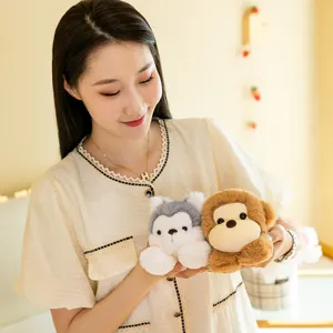 Lindas pulseras de bofetada de peluche de animales para niños con husky y mono suave