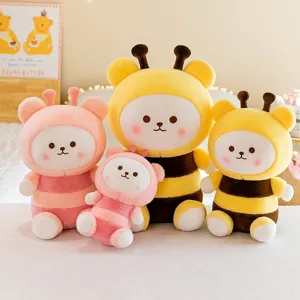 Schattige Transformerende Bijen Teddybeer Pluche Speelgoed Zachte Knuffel Bijen Verkleedbeer Speelgoed Cadeau Voor Kinderen Meisjes
