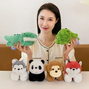 Lindas pulseras de peluche de animales con diseños de zorro y panda para regalos de cumpleaños