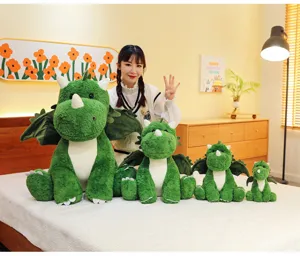 Süßes grünes Dinosaurier Plüschtier Set, weiche ausgestopfte Pterodaktylus Puppe für Kinder.