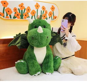 Süßer grüner Dinosaurier Plüschtier weicher Kuscheldrachen Puppe Kissen für Kinder