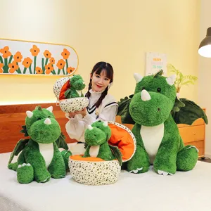 Niedlicher grüner Dinosaurier Plüschtier verwandlungsfähiges Ei Puppe weiches Stofftier