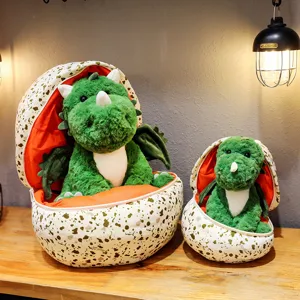 Süßes Dinosaurier Ei Plüschtier Set, weiche Drachen Puppe mit Nest für Kinder Geschenk.