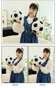 Soft soccer ball plush pillow available in 20cm and 25cm sizes for fans and kids