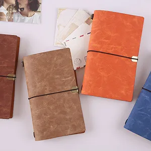 Vintage A6 Notizbuch aus Kunstleder mit Gummiband und praktischem Metallverschluss