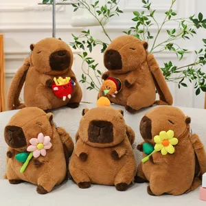 Cute Capybara Plush Backpack Cartoon Animal Stuffed Toy Shoulder Bag For Kids Gifts Casual Storage School Rucksack