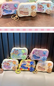 Cute animal game console keychain stress relief toy detail view showing colorful designs.