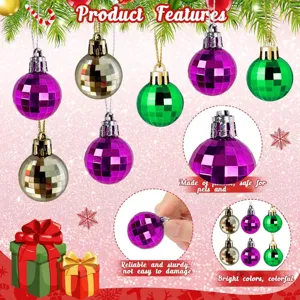 Detail view of 3cm mirror Christmas balls highlighting durability and vibrant colors