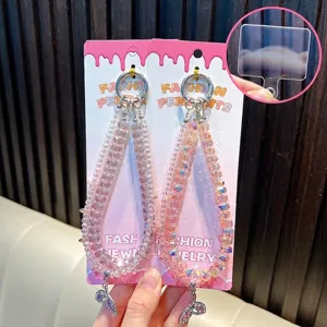 Acryl Kristall Optik Doppellagige Perlen Handykette Mit Strass Fischschwanz Anhänger Süß Anti Verlust Handgelenk Lanyard Für Damen Schmuck