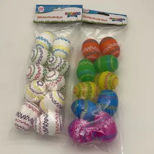 Detail von zwei Packungen befüllbarer Kunststoff-Ostereier mit bunten Zickzackmustern.