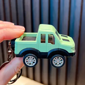 Cool mini alloy pullback off-road truck keychain toy for stress relief