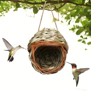 Handgeweven Groot Natuurlijk Stro Vogelnest Voor Buiten Hangend Vogelhuisje Voor Papegaaien Duiven Eekhoorns Hamsters
