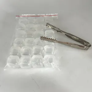 Reusable Plastic Ice Cubes Set With Stainless Steel Tongs Multicolor Star Fruit Square Shape Non Diluting Beverage Chiller For Parties