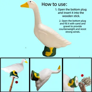 Detailed instruction guide for large 22-inch white goose garden statue and sculpture