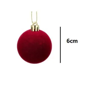 Rote beflockte 6cm Weihnachtskugel mit goldener Schnur Dekoration