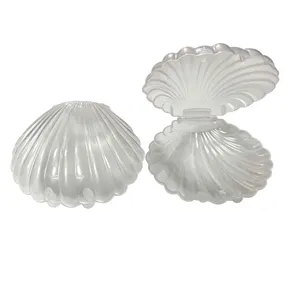 Elegante transparente Kunststoff-Süßigkeitenschachtel in Muschelform für Hochzeitsgeschenke