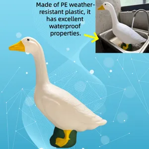 Durable 22-inch PE plastic goose garden statue showing excellent waterproof properties