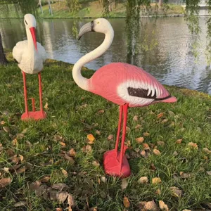 Realistic PE Plastic Flamingo and Stork Garden Statues Outdoor Yard Park Landscape Wedding Lawn Art Ornaments