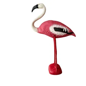 Realistic red plastic flamingo garden ornament for outdoor lawn and yard decoration