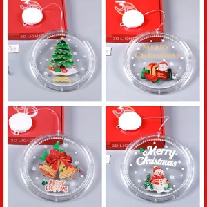 Festive set of 4 LED Christmas window hanging lights with suction cups and holiday motifs