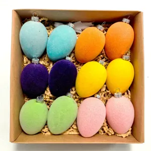Multicolore Pasqua Fioccatura Uova Ornamenti Appesi Decorazione Festa Festiva Fioccato Uovo Ornamento Decorazione Casa
