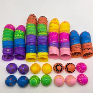 Vibrant 6x4cm fillable plastic Easter eggs with various festive painted patterns