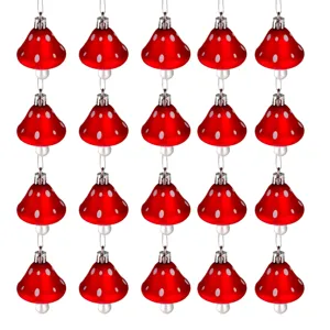 Realistic Painted Plastic Mushroom Pendant Hanging Ornament For Christmas Harvest Festival Party Home Decor Mushroom Figurine