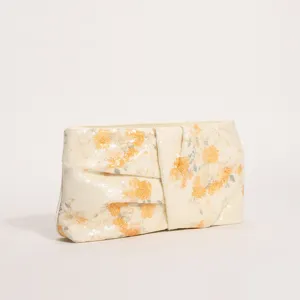 Borsa pochette vintage con paillettes floreali da donna elegante borsa da sera cheongsam.
