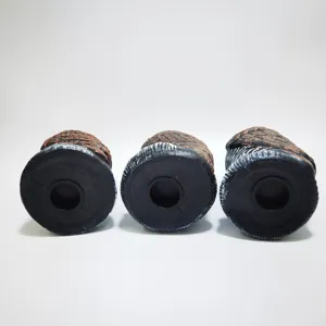Detailed bottom view of plastic owl bird deterrent decoys for outdoor garden use