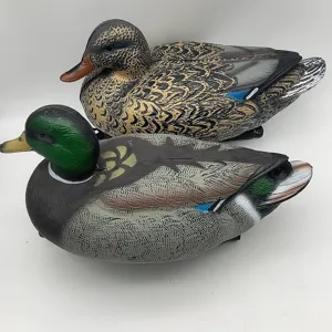 Realistic plastic mallard and hen duck decoys for garden and outdoor garden decoration