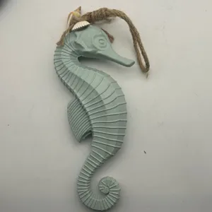 Decoración de pared de caballito de mar de madera de 27 cm estilo mediterráneo hogar