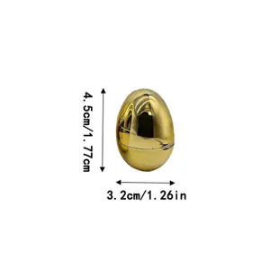 Small 4.5cm openable golden metallic plastic Easter egg for lucky draws and surprise gifts