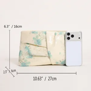 Borsa a Pouch Pieghevole con Paillettes Floreali Elegante Borsa da Sera Stile Retro Donna