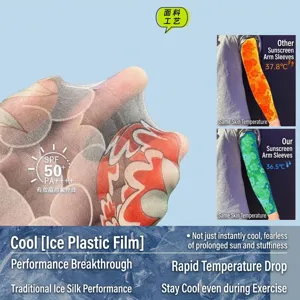 Close-up of tattoo-printed sun protection sleeve fabric with SPF 50+ protection.