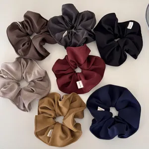 Coletero de Tela Grande Estilo Coreano Lazo de Pelo Elástico Hecho a Mano Minimalista Color Sólido Banda de Pelo De Gran Tamaño Para Mujeres Accesorios De Pelo